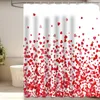 Shower Curtains Valentine's Day Curtain With Hooks Water-Resistant Standard Size Machine Washable Love Heart Print Quick-drying Cu