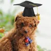 Dog Apparel Pet Graduation Hat Caps Po Prop Party Supply Holiday Costume Accessory Cloth Hats Small Puppy Cat