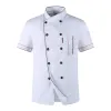 Chef Veste À Manches Courtes D'été Restaurant Hôtel Cuisine Vêtements De Travail Hommes et Femmes Jeunes Respirant Mince Gros Chef Uniforme a6x3 #