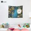 Tapestries Turquoise Background With Gears ( Steampunk ) Tapestry Wall Size Blanket Bedroom Bedspread Decoration