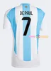 2024 Argentina Soccer Jerseys fans spelar Messis Mac Allister Dybala Martinez de Paul Maradona Home Away Capaamerica Cup National Team Men and Kids Football Shirts