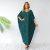 Plus Size Dr Applique Juk Allover Gold Print Dr Party Dr Moslim Vrouwen Abaya Gebed Caftan Batwing Mouw Gewaad n9wy #