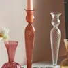 Kerzenhalter, Vintage-Glas, französischer Stil, Kerzenhalter, Kristall, einfache Hochzeit, romantisches Kerzenlicht, Heimdekoration, Vase