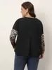 lg Sleeve Pleated Blouse for Women Plus Size Elegant and Youth Summer Fi Leopard Looseapanese Y2K Oversized T-shirt 2023 c3A9#