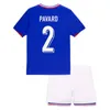2024 French Mbappe Zestaw dla dzieci koszulki piłkarskie Kolo Muani Saliba Fofana Giroud Dembele Pavard M.thuram Guendouzi Camavinga Home Away Football koszule