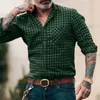 Men's Casual Shirts Button-up Shirt Business Spring And Summer Large Size Long-sleeved Striped Print Work Daily Vacation