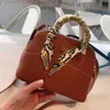 Shoulder Bags 2024 new top layer cowhide genuine leather handbag shell mini small bag with lock large size