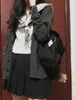 japanese Girls JK Uniform Suits Lg/Short Sleeve with Scarf Sailor Suit Black Pleated Skirt Sets Female College Style Suit e6pL#
