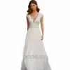 Roddrsya Einfache Hochzeit DR für Frauen 2023 V-Ausschnitt Applikationen Spitze Backl mit Hintern Vestidos de Novia nach Maß Plus Size q5ku #