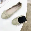 Casual Schuhe Patent Frauen Echtes Leder Frau Wohnungen Arbeit Faulenzer Mode Bowknot Ballett Turnschuhe