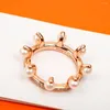 Cluster Rings Famous Designer Brand Rose Gold Pearl Ring Women Top Quality Luxury Jewets Gifts Trend