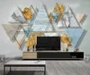 壁紙3D三角抽象幾何学的壁紙リビングルームの寝室の装飾手描きのコンタクトペーパー壁画の壁画