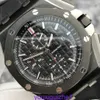 Montre-bracelet Top AP Airbnb Royal Oak Offshore Series 26402CE Cadran noir matériau céramique aiguille rouge chronométrage montre mécanique montre AP pour homme fond transparent 44 mm