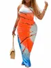 LW Plus w rozmiarze Patchwork wielokolorowa długość podłogi dr Slim Slim Sexy Maxi Dr Summer Women Bodyc Elegancki Dr f4f6#