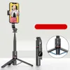 selfie monopods selfie عصا الهاتف ترايبود ترايبود حامل مع ملء مزدوج الضوء اللاسلكي selfie عصا لايف برواكاست الوقوف لتسجيل الفيديو 24329