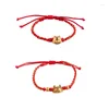 Urok Bracelets 2024 Dragon Year Lucky Red Rope Bransoletka Regulowana chińska zodiak ręcznie robiony biżuteria