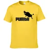 PUMBA impresso camiseta verão hip-hop esportes fundo de manga curta javali javali paródia criatividade oversized cinco quartos 240328