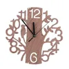 Wall Clocks Modern Design Nordic Clock Creative Hollow Wooden Birds Silent Quartz Needle For Living Room Decorations