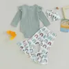 Ensembles de vêtements pour bébés filles, barboteuse à manches longues, sweat-shirt et pantalon, tenue d'hiver