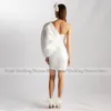 short Wedding Dres White Satin Big Bow Sheath/Column Gowns for Women 2023 Bride One Shoulder Civil Bridal Dr Mini u1NN#