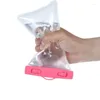 Sacos de armazenamento Clipe de cor PVC Saco impermeável para celular HD Transparente Neck Strap Bolsa Water Park Natação Portátil Selo