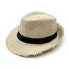 Berets Mode Sommer Stroh Trilby Sonnenhut Damen Frauen Männer Panama Designer Fedora Strand Kappen