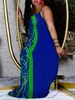 4xl 5xl LW Plus Size Randigt tryckt lapptäcke Deep Blue Floor Length Dr Summer Nytt i Cami Party Dr For Women 03xi#