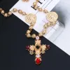 Necklaces 2020 Baroque Cross Holloway crystal antique necklace fashion show premiere palacestyle women's necklace sweater chain