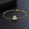 Designer Van Van Van Four Leaf Bijoux de l'herbe Femme trois bracelet en diamant complet