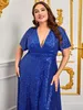 Grande taille fête Dres Fi femmes mariage élégant perlé Corset demoiselle d'honneur Dres grande taille dame couleur unie robes de soirée R861 #