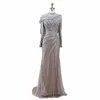 Serene HILL 2024 Sier Nude Sirène Musulmane Lg Luxe Perlée Soirée Dres Robes Formelles Pour Les Femmes De Mariage Partie GLA70752H e47A #