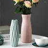 Vaser 2st Nordic Home Flower Vase Decoration Plastic White Imitation Ceramic Pot