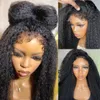 coarse yaki Kinky Straight Wig Transparent 360 full Lace Frontal Wig Curly Human Hair Wigs 360 Pre Plucked Glueless Closure Remy 130% HD invisible