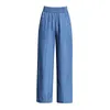 Women's Jeans Denim Anklelength Straight Wide Leg Pants 2024 Spring Summer Women Maxi Trousers Loose Slim Elastic Waist Casual