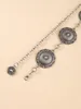 Fashion Antique Silver Alloy Western Floral Circle Conchos Womens Chain Belt 240318