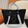 Bolso de mujer Mini bolso de compras con perlas YNPN Bolso de gran capacidad Bolso de lujo clásico Bolso de noche Bolso de playa de diseñador de marca Monedero bordado de lona