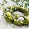 Decorative Flowers 40cm Easter Wreath Decoration With Twigs And Pastel Eggs Natural Garland Door Wall Decorations Pendant Home Festival
