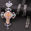 Collane Collana con pendente lungo croce religiosa Collana con crocifisso della Grecia Icona Arte bizantina e tradizione ortodossa Sacerdoti della Santa Croce