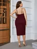 Plus Size Femmes Sleevel Spaghetti Strap Robe Cocktail Beach Soirée Bodyc Invité de mariage Dres Sexy Club Dr N9my #