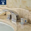 Krany zlewu łazienkowego Azos podzielony kran woda myjka basen mosiężna mosiężna zimna i przełącz pod licznikiem el podwójny uchwyt trzy h