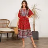 della mel 4xl 5xl plus size kvinnor kläder 2022 sommar vacati boho lg dr casual kvinnlig stor storlek blommig tryck midi dr g8zq#