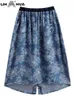 Lih HUA vrouwen Plus Size Denim Rok Lente Chic Elegante Rok Voor Mollige Vrouwen Cott Geweven Rok H6jy #