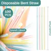 Tasses jetables pailles multicolores flexibles de boisson plastique en plastique incurvé de boisson pliable accessoires de fête de mariage réutilisables