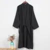 Fi Japanse Stijl Kimo Gewaad Effen Kleur Lace Up Lg Badjas Pyjama Riem Cott Thuis Pijama Gewaden Kleding Voor mannen 19yg #