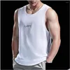 MENS TANK TOPS Summer Logo Vest Fitness and Leisure Round Collar Waistcoat Bodybuilding Training Bekväma andningskläder Dro Dh3ek