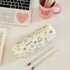 Briefpapierhalter Love Pencil Bag Box Ins Style Pouch Desktop Storage Pink und Weiß