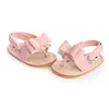 Sandalen 2021-02-23 Lioraitiin 0-18M Neugeborenes Baby Mädchen Schuh Erste Wanderer PU Schuhe mit weichen Sohlen Sommer Schmetterlingsknoten Niedliche Sandalen 240329