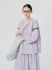 女性のブラウスImakokoni 2024 Spring Pure Cotton Lantern Purple Pullover Rompers Longleeved Shirt Women 244540