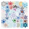 Gift Wrap 50/100Pcs INS Novelty Christmas Decor Snowflakes Stickers PVC Waterproof Decals For Kids Boys Girls Toys Gifts