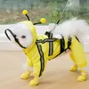 Trawable Little Dog met vier poten schattige bijen regenjas waterdichte kleine hond teddy huisdier wandelhond op regenachtige dagen